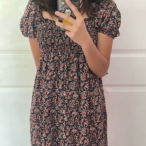 Wild Fable Floral Dress with Puff Sleeves
